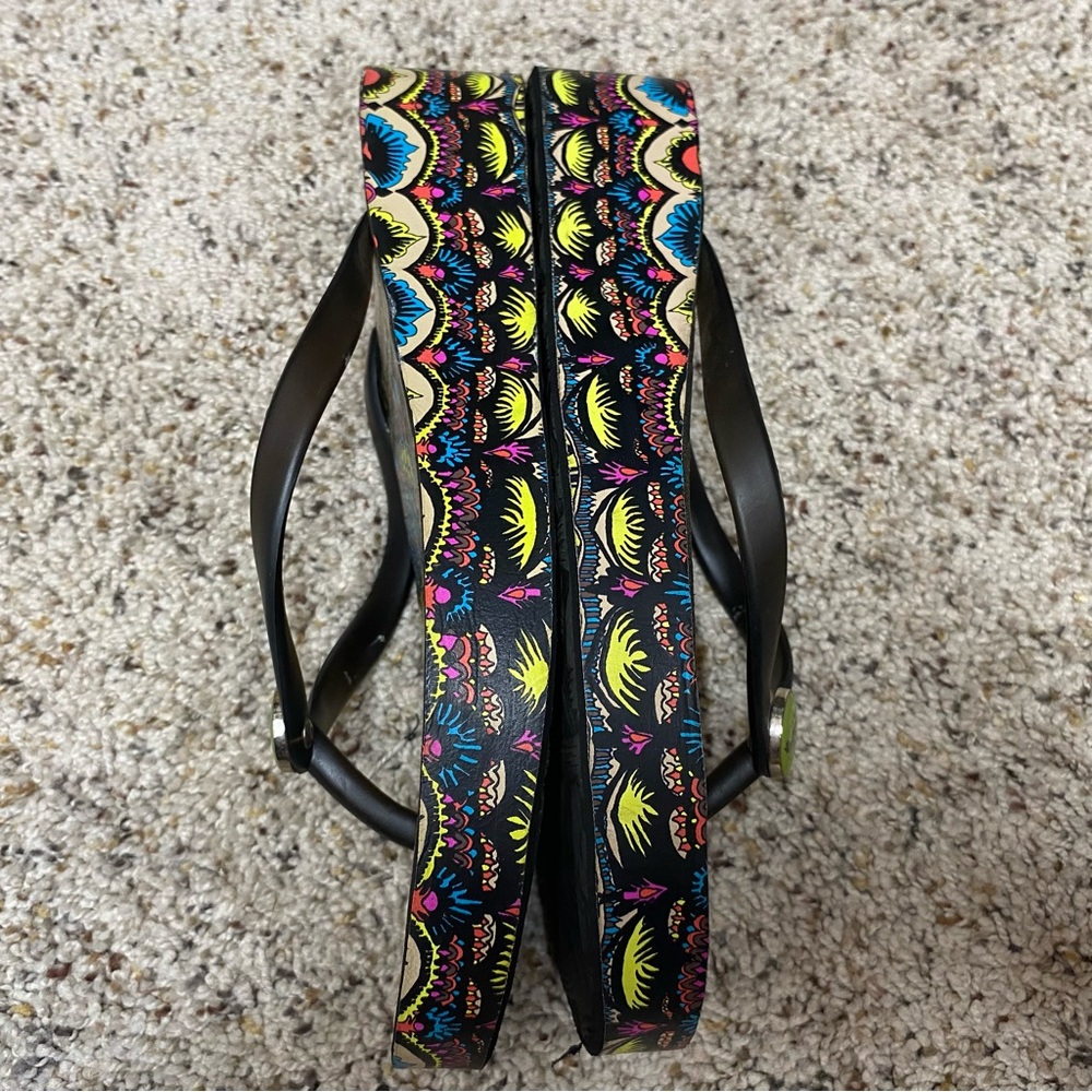 Sakroots women's size 7.5 platform sandals colorful artsy art to wear shoes - Picture 7 of 10